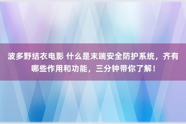 波多野结衣电影 什么是末端安全防护系统，齐有哪些作用和功能，三分钟带你了解！