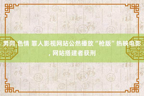 男同 色情 罪人影视网站公然播放“枪版”热映电影， 网站搭建者获刑